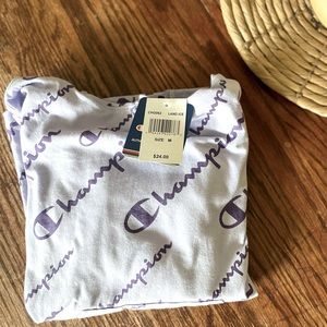 Girls Champion long sleeve hooded Tee